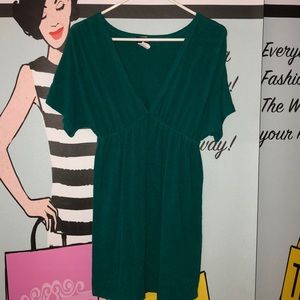 E-zen green lowcut mini dress large